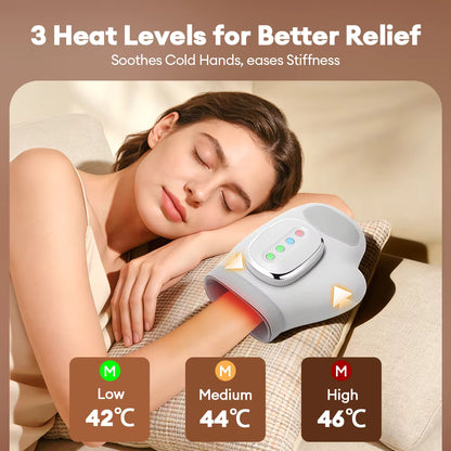 Electric Air Compression Hand Massager Glove – 3 Modes, 5 Intensities with Heat