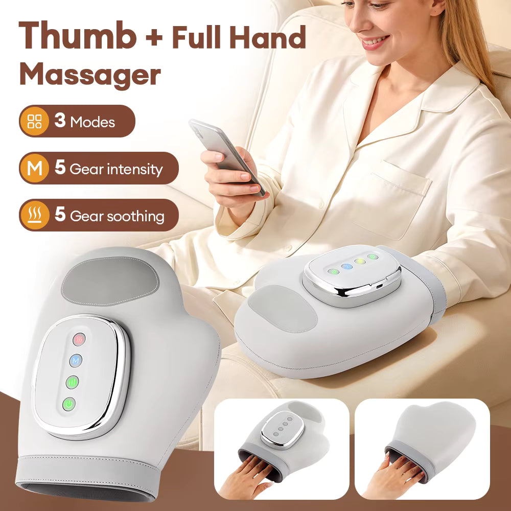 Electric Air Compression Hand Massager Glove – 3 Modes, 5 Intensities with Heat