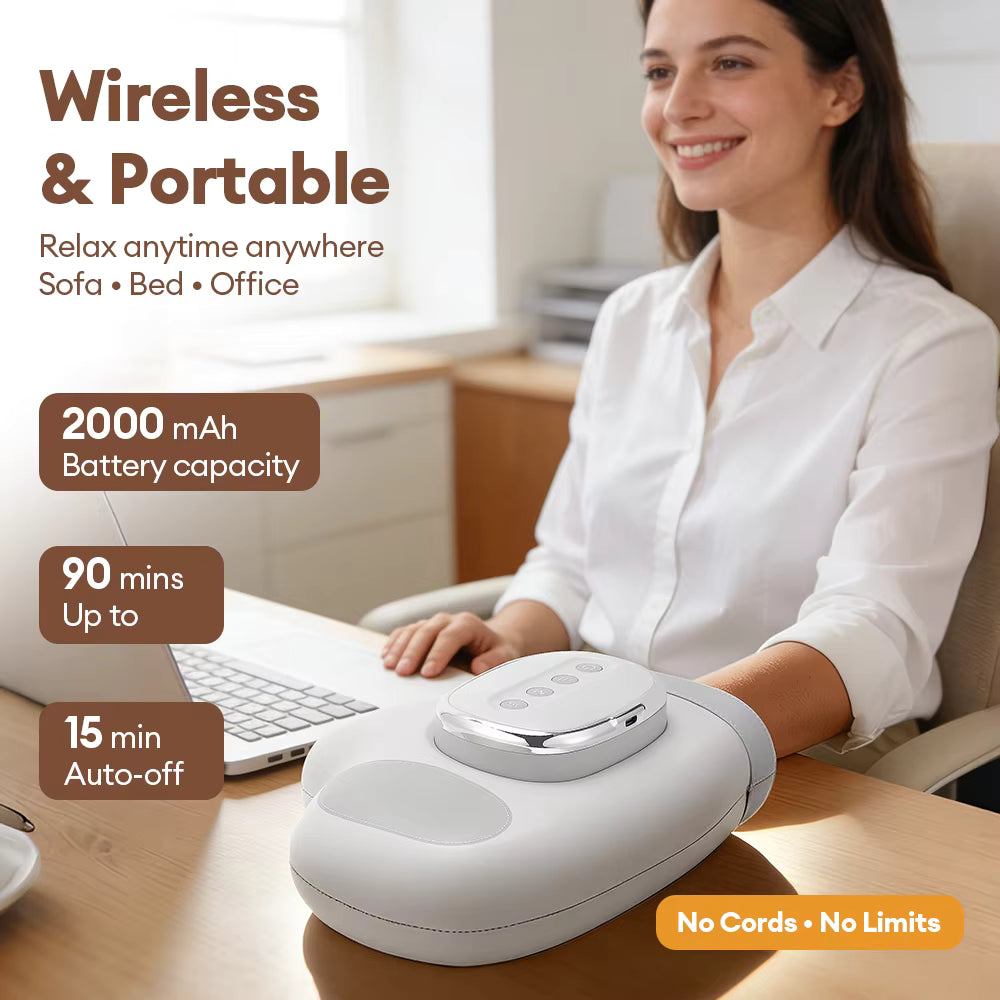 Electric Air Compression Hand Massager Glove – 3 Modes, 5 Intensities with Heat
